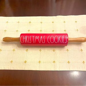 Rae Dunn CHRISTMAS COOKIES Ceramic Rolling Pin